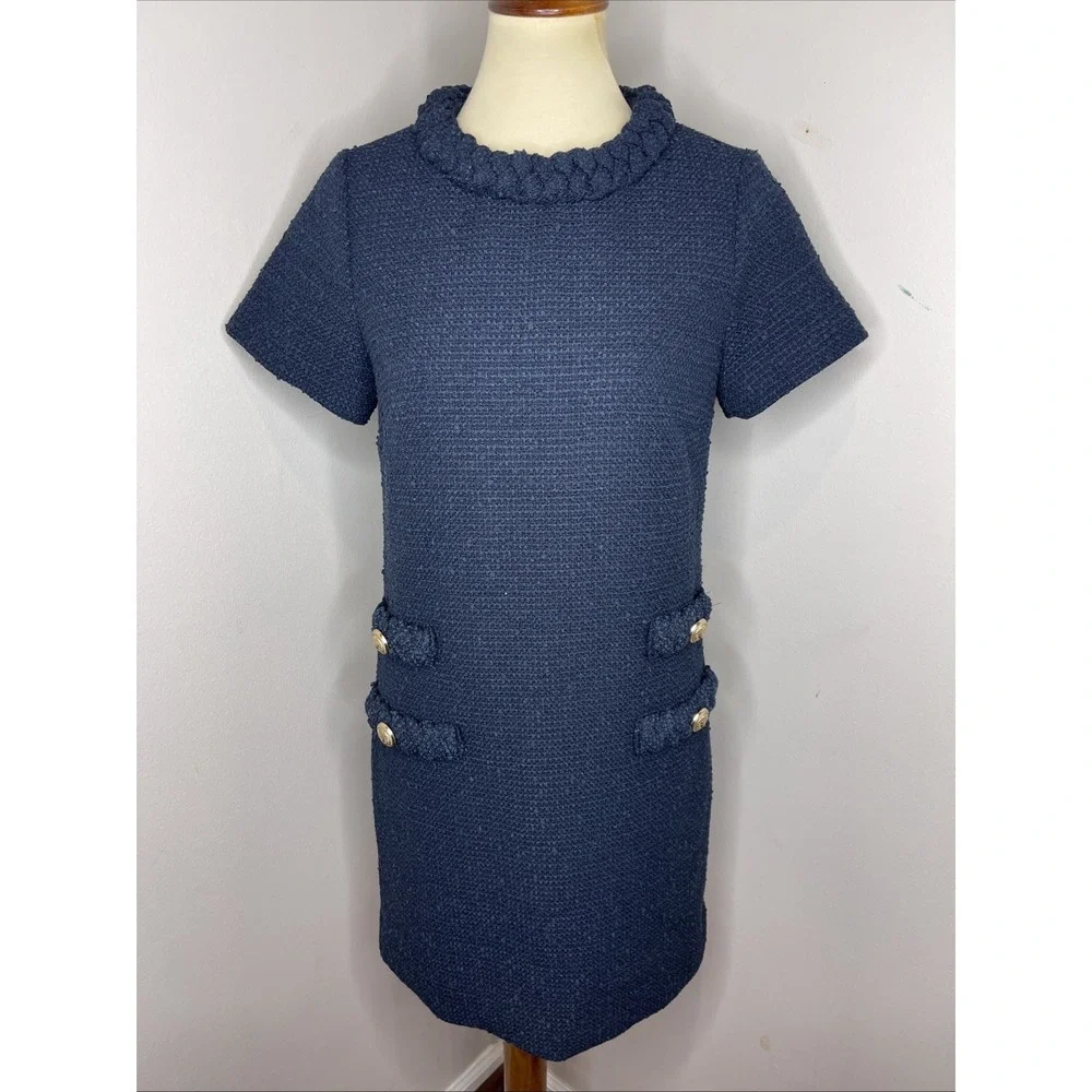 Tuckernuck Navy Tweed Jackie Dress Small S - Picture 2 of 9